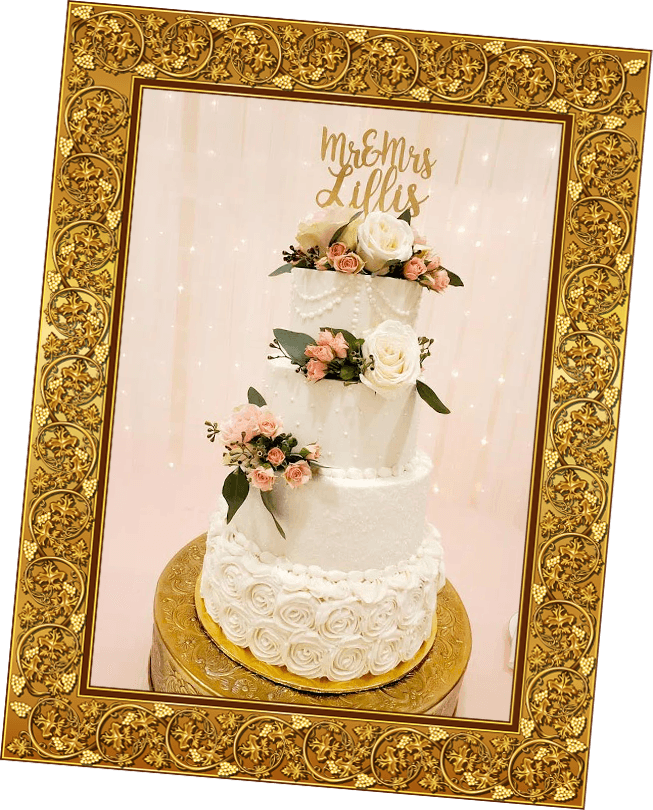 We make custom wedding cakes at Lesley's Creative Cakes & Flowers in Arizona